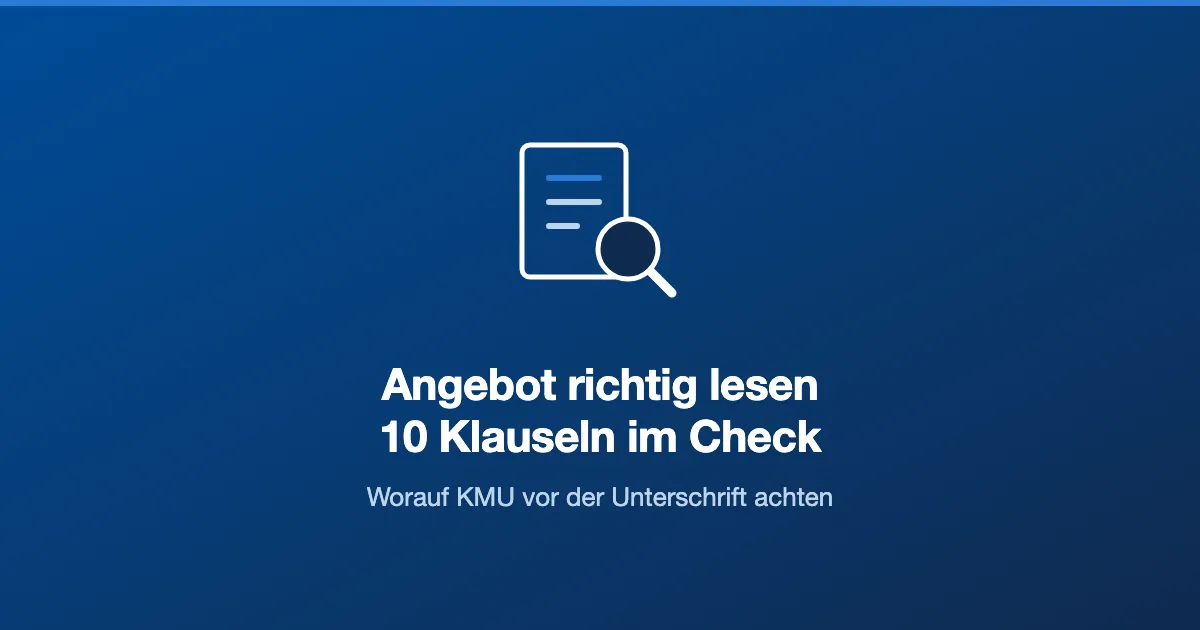 Dokument mit Lupe als Symbol für die Prüfung eines Softwareentwicklung-Angebots