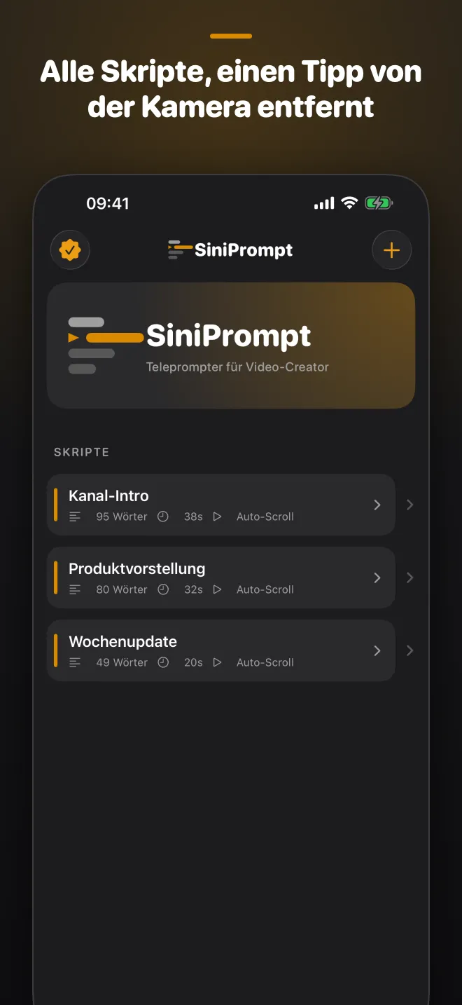 Alle Skripte, einen Tipp von der Kamera entfernt