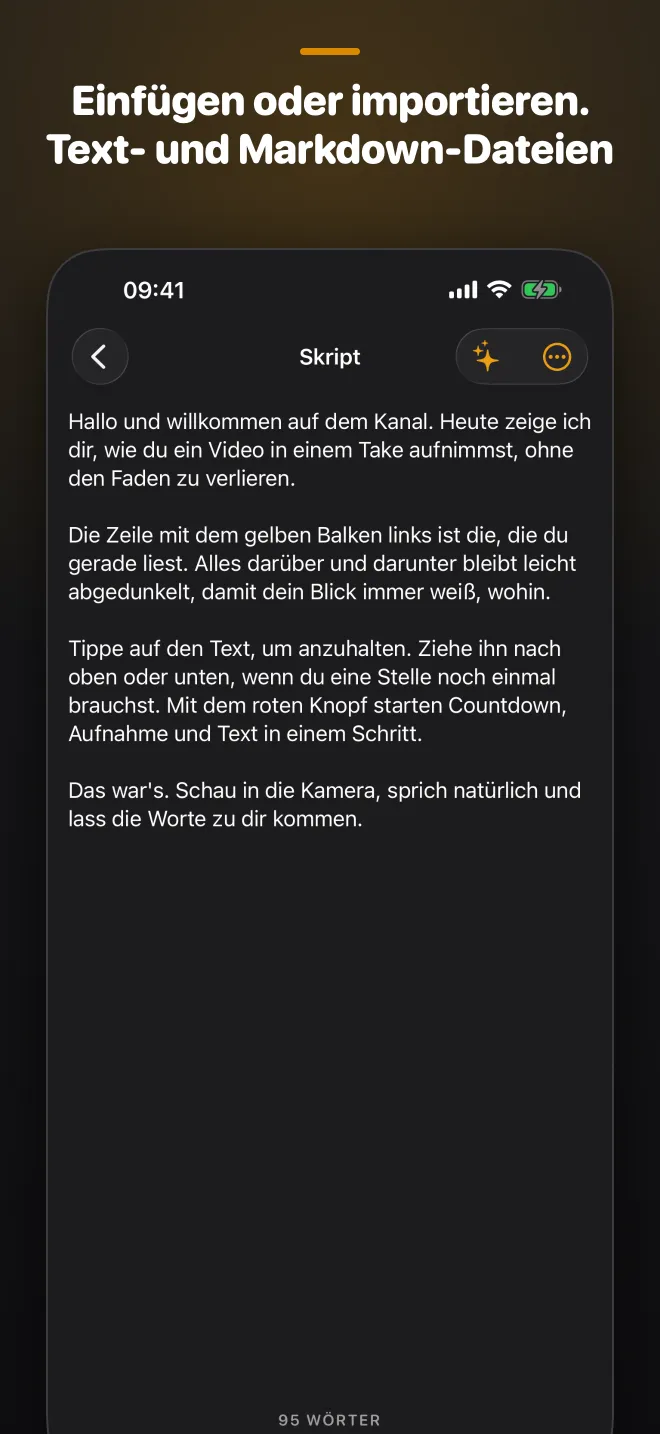 Einfügen oder importieren. Text- und Markdown-Dateien